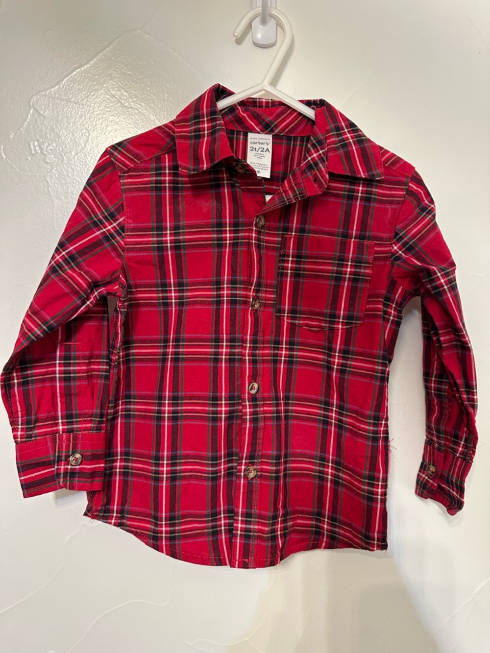 Carter's Red Plaid Button-Down Shirt